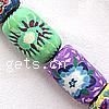 Tube Polymer Clay Beads, with flower pattern Approx 1.5mm Inch 