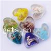 Goldsand Lampwork Perlen, Herz, handgemacht, gemischte Farben, 20x20x12.5mm, Bohrung:ca. 2mm, 1000PCs/Menge, verkauft von Menge