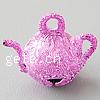 Iron Jingle Bell for Christmas Decoration, Teapot, plated, textured, pink Approx 2mm 