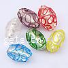 Silver Foil Lampwork Beads, Oval, mixed colors Approx 1.5mm 