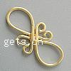 Filigree Brass Connector, plated, 2/2 loop 