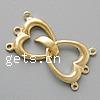 Brass Hook and Eye Clasp, Heart, plated , Crystal Golden Shadow (Steel)  Approx 1mm 
