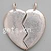 Zinc Alloy Heart Pendants, plated cadmium free Approx 3mm 