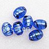 Silver Foil Lampwork Beads, Oval, drawbench Approx 2.5mm 
