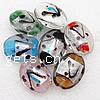 Silver Foil Lampwork Beads, Oval, mixed colors Approx 2.5mm 