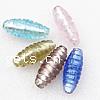 Silver Foil Lampwork Beads, Oval, mixed colors Approx 3mm 