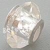 銀の芯パンドラ水晶ビーズ, クリスタル, とともに 92.5％純度シルバー, 円形, ネジ無純銀ダブルコア & 切り面 穴:約 5mm, 売り手 パソコン