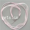 Waxed Necklace Cord, Waxed Cotton Cord, with Organza, zinc alloy lobster clasp, with 1.5Inch extender chain, platinum color plated 10mm, 1mm Approx 18 Inch 