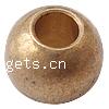 Large Hole Brass Beads, Round, plated, seamless 6mm Approx 2.5mm 