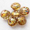 Gold Foil Lampwork Beads, Flat Round  Approx 2mm 