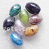 Perles murano plaquées, chalumeau, ovale, Placage, couleurs mélangées Environ 2mm Vendu par lot
