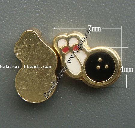 Brass No Hole Pendants, with enamel, plated, enamel, more colors for choice, 7x4x2.5mm, Sold By PC
