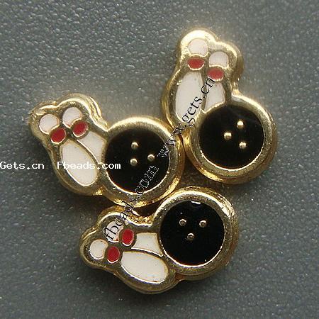 Brass No Hole Pendants, with enamel, plated, enamel, more colors for choice, 7x4x2.5mm, Sold By PC