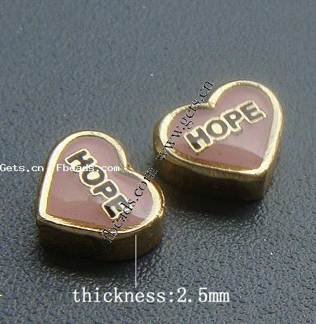 Brass No Hole Pendants, Heart, plated, enamel, more colors for choice, 6x5.5x2.5mm, Sold By PC