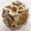 European Brass Beads, Cube, plated, with flower pattern & without troll nickel, lead & cadmium free Approx 5mm 