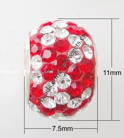 CRYSTALLIZED™ Crystal With Sterling Silver Core European Beads, CRYSTALLIZED™, Rondelle, sterling silver single core without troll, more colors for choice, 11x7.5mm, Hole:Approx 4.5mm, Sold By PC