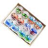 Anillo de cristal de Murano dedo flor interior, diverso tamaño para la opción & 2-tono, color mixto, 26-28mm, 28x25mm, agujero:aproximado 17mm, 12PCs/Caja, Vendido por Caja