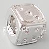 Zinc Alloy European Beads, Cube, plated, without troll nickel, lead & cadmium free Approx 5mm 