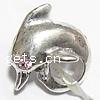 Rhinestone Zinc Alloy European Beads, Dolphin, plated, without troll & with rhinestone Approx 4.5mm 
