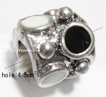 Emaille Zink Legierung Europa Perlen, Zinklegierung, Rohr, plattiert, ohne troll & großes Loch, keine, 9x9mm, Bohrung:ca. 4.5mm, verkauft von PC