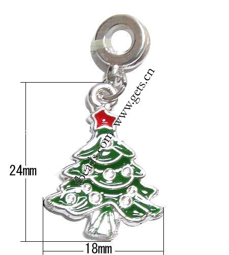 European Christmas Pendant, Zinc Alloy, Christmas Tree, plated, Christmas jewelry & without troll & enamel, more colors for choice, 24x18x3mm, Hole:Approx 4.5mm, Length:36 , Sold By PC