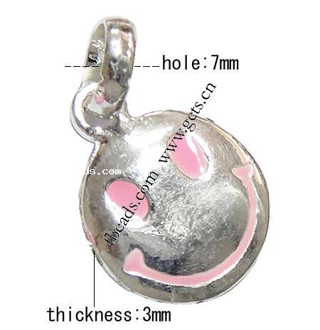 Zinc Alloy European Pendants, Flat Round, plated, without troll & enamel, more colors for choice, 18x15.5x3mm, Hole:Approx 7mm, Length:26 , Sold By PC
