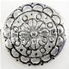 Zinc Alloy Flat Beads, Flat Round, plated, with flower pattern Approx 1mm, Approx 