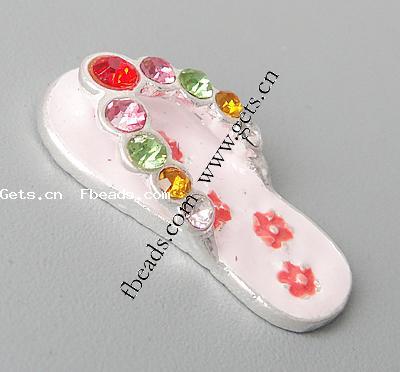 Zinc Alloy Shoes Pendants, with Rhinestone & enamel, plated, enamel, more colors for choice, 22x10x5mm, Sold By PC