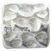 Zinklegierung flache Perlen, Quadrat, plattiert, gehämmert, keine, 8.5x8.5x4mm, Bohrung:ca. 1mm, ca. 1000PCs/Tasche, verkauft von Tasche