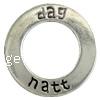 Zinc Alloy Linking Ring, Donut, plated, with letter pattern Approx 1mm, Approx 