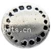 Zinklegierung flache Perlen, flache Runde, plattiert, mit Muster von runden Punkten, keine, 8x8x3mm, Bohrung:ca. 1mm, ca. 1500PCs/Tasche, verkauft von Tasche[