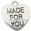 Zinc Alloy Message Pendants, Heart, word love, plated cadmium free Approx 1mm, Approx 