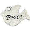 Zinc Alloy Message Pendants, Bird, word peace, plated, with letter pattern nickel, lead & cadmium free Approx 2mm 