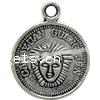 Zinc Alloy Saint Pendant, Flat Round, plated cadmium free Approx 2mm, Approx 