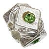 Rhinestone Zinc Alloy European Beads, Rondelle, plated, without troll & with rhinestone Approx 4.5mm 