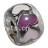 Enamel Zinc Alloy European Beads, Rondelle, plated, without troll & large hole Approx 4.5mm 