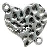 Zinc Alloy Charm Connector, Heart Approx 1.5mm, Approx 
