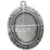 Zinc Alloy Pendant Cabochon Setting, Oval, plated cadmium free Approx 3mm 