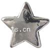 Zink Legierung Sterne Perlen, Zinklegierung, plattiert, keine, 12x12x3mm, Bohrung:ca. 1mm, ca. 500PCs/Tasche, verkauft von Tasche