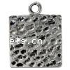 Zinc Alloy Jewelry Pendants, Square, hammered cadmium free Approx 3mm, Approx 