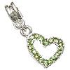 Zinc Alloy European Pendants, Heart, plated, without troll & with rhinestone Approx 5mm 