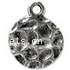 Zinc Alloy Flat Round Pendants, plated, hammered cadmium free Approx 2mm, Approx 
