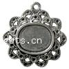 Zinc Alloy Pendant Cabochon Setting, Flower, plated cadmium free Approx 1mm, Approx 