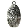 Zinc Alloy Flat Oval Pendants, plated cadmium free Approx 1.5mm, Approx 