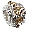 Strass Zink Legierung Europa Perlen, Zinklegierung, Rondell, plattiert, ohne troll & mit Strass, keine, 7x11mm, Bohrung:ca. 5mm, verkauft von PC