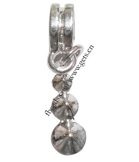 pendentifs European en alliage zinc, alliage de zinc, calebasse, Placage, sans filetage & avec strass, plus de couleurs à choisir, 14x5x3mm, Trou:Environ 5mm, Longueur:28 , Vendu par PC