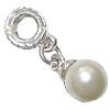 Zinc Alloy European Pendants, with Glass Pearl Approx 4.5mm 