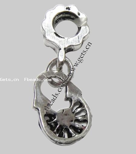 pendentifs European en alliage zinc, alliage de zinc, Placage, avec strass, plus de couleurs à choisir, 11x8x2mm, Trou:Environ 4mm, Longueur:13 , Vendu par PC