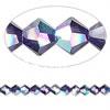 Grano de cristal Xilion bicono Swarovski ® 5328, facetas, Violeta de Terciopelo AB, 4mm, 1440PCs/Bolsa, Vendido por Bolsa