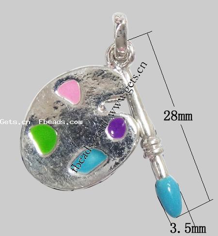 Zinc Alloy Tool Pendants, plated, enamel, more colors for choice, 28x3.5x3.5mm, Hole:Approx 6mm, Length:34 , Sold By PC